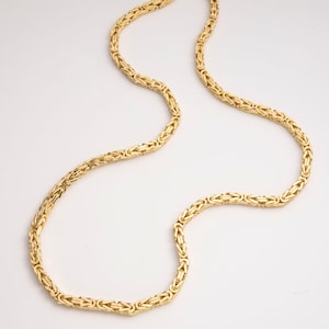9CT YELLOW GOLD & Silver Square Byzantine Link LADIES 7.5 inch Bracelet £89.95 - UK