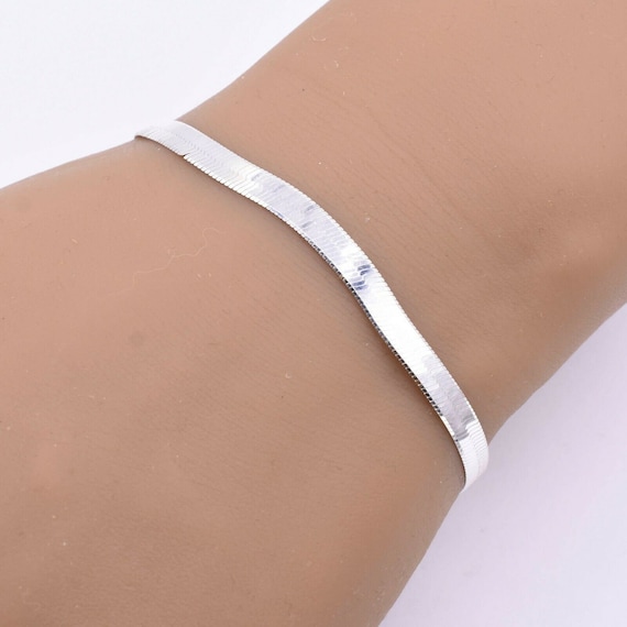 Bracciale A Spina Di Pesce Flessibile E Confortevole In Argento - Foto 4