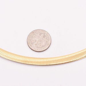 6mm Italian Reversible Omega Chain Necklace 14K Yellow Gold Clad Silver 925 image 4