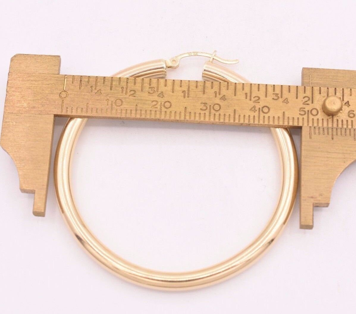 Orecchini A Cerchio 4 Cm Canna Tonda Lucida In Oro Giallo O Bianco - Foto 7