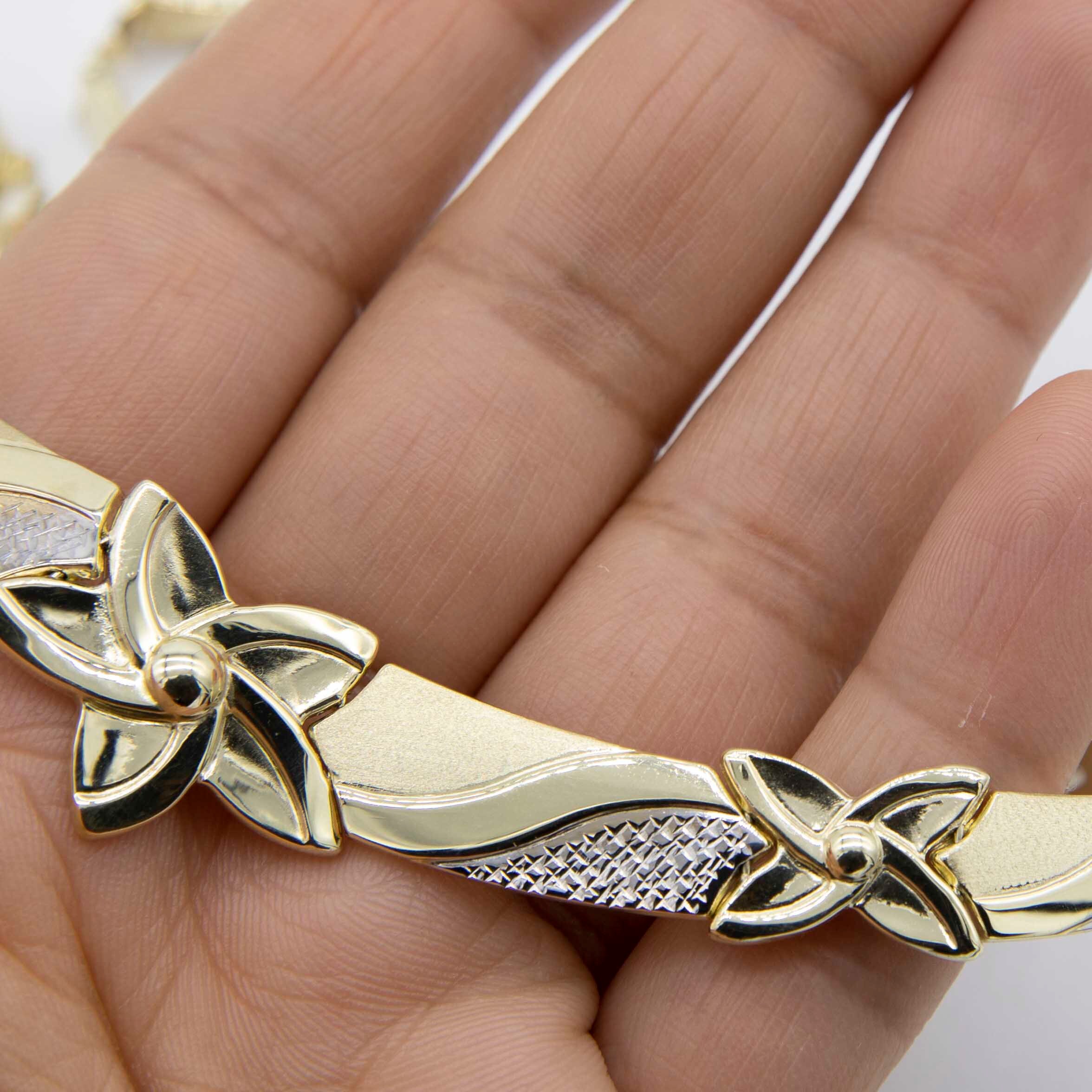 Collana In Argento Placcato Argento 925 E Oro Giallo 18 Carati - Foto 12