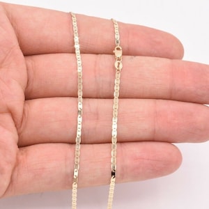 1.7mm Mariner Anchor Link Chain Necklace Real Solid 10K Yellow Gold