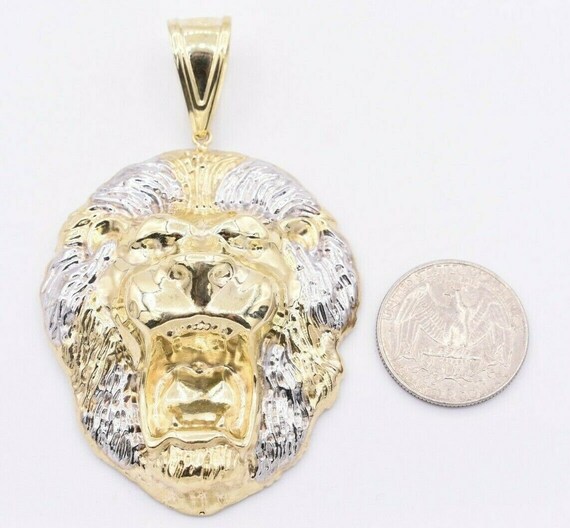 Löwenkopf Klein Anhänger Für Kette Echt Silber 20 Mm X 11 Mm VII-172