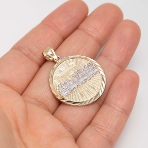1 1/2" Medalhão da Última Ceia Pingente de Corte de Diamante Real Sólido 10K Ouro Branco Amarelo