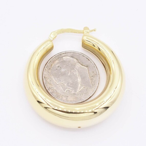 10k Oro Bianco 3mm Lucido Rotondo Tubo Orecchini Cerchio E Oro Bianco, Colore: Argento - Foto 12