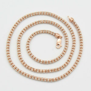 4.4mm Diamond Cut Iced Chain Link Chain Necklace Real 10K Rose White Gold