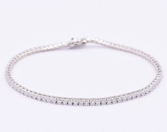 2.5 mm ラウンドカット CZ テニス アンクル アンクレット 本物のスターリングシルバー 925 9"