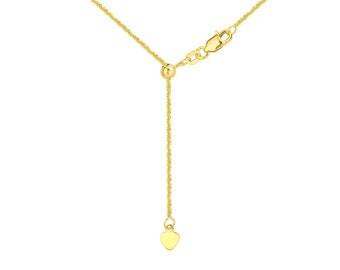 Catenina Oro Giallo 14K Regolabile 55,9 Cm - Spessore 1,15 Mm, Per Ciondoli O Da Sola, Con Moschettone