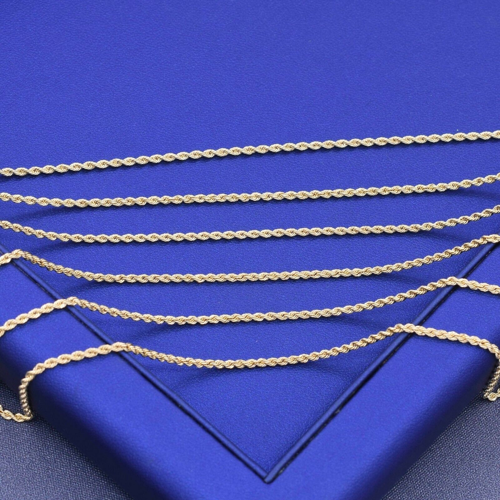 1.8 mm ツイストロープチェーンネックレス 本物の 10K イエロー