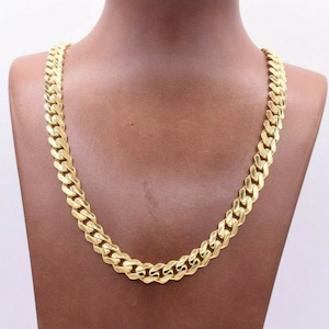 9mm Miami Cuban Royal Link Chain Necklace CZ Box Clasp Real 10K Yellow Gold