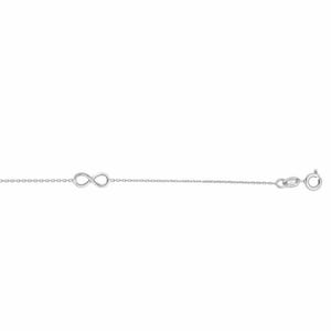 10&quot; Infinity Station Ankle Anklet Chain Real Sterling Silver 925