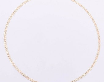 2mm Tri-Color Textured Valentino Mariner Anklet Real 10K Tri-Color Gold 1.50g