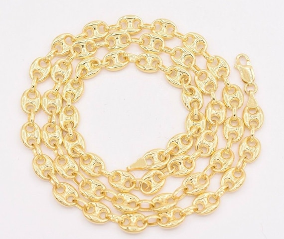 Collana In Oro Giallo Massiccio Con Catena A Maglie Mariner – Larghezza 5,5 Mm, Lunghezza Scegliibile, Chiusura A Moschettone