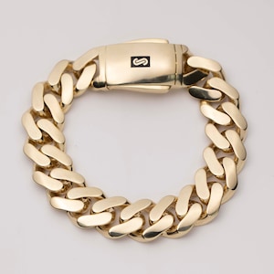 13mm Mens Miami Cuban Royal Link Bracelet Box Clasp Real 10K Yellow Gold 8.5&quot;