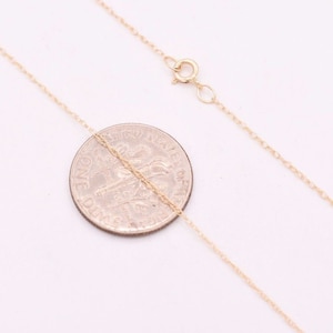 0.6mm Open Dainty Twisted Rope Chain Necklace Real Solid 14K Yellow Gold 16 18 image 3