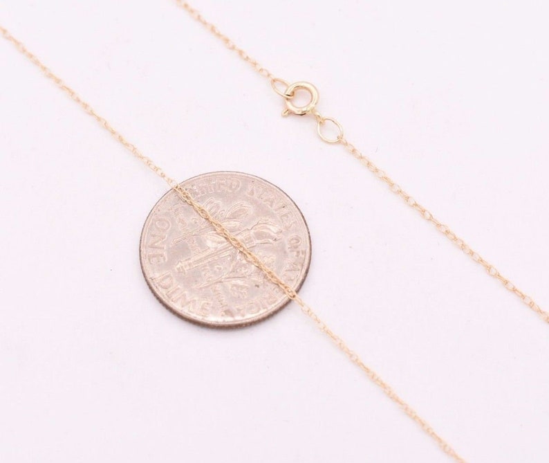 0.6mm Open Dainty Twisted Rope Chain Necklace Real Solid 14K Yellow Gold 16 18 image 3