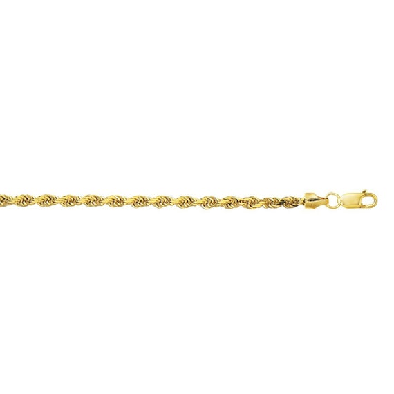 Collana Regalo Elegante Oro Collana A Maglia Corda In Oro Giallo 10kt - 22 Pollici, 3 Mm, Per Uomo E Donna, Nuova Con Etichette Catena Rope Unisex Italiana - Foto 4