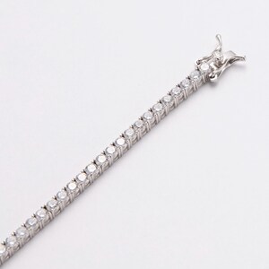 4mm CZ Round Cut Prong Set Tennis Bracelet – Sterling Silver 925 – 11 TCW – Men's – Goldum NYC 5 thumbnail image