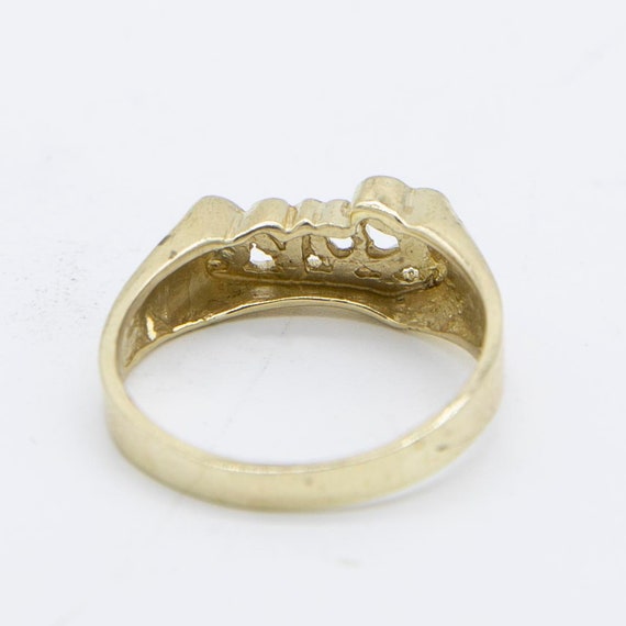 Solid 10k Yellow Gold Love Script Ring - High Polish Statement Ring, Size 9.5 - View #8
