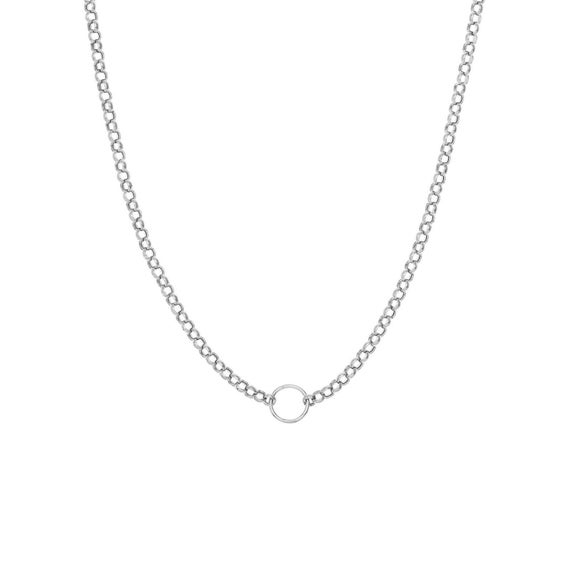 Hollow Rolo Chain With Center Ring 