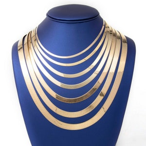 10K Solid Yellow Gold Herringbone Necklace Chain High Polished Real 10K All Sizes