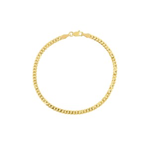3.1mm Miami Cuban Chain Bracelet Real 14K Yellow Gold 7 1/4&quot;