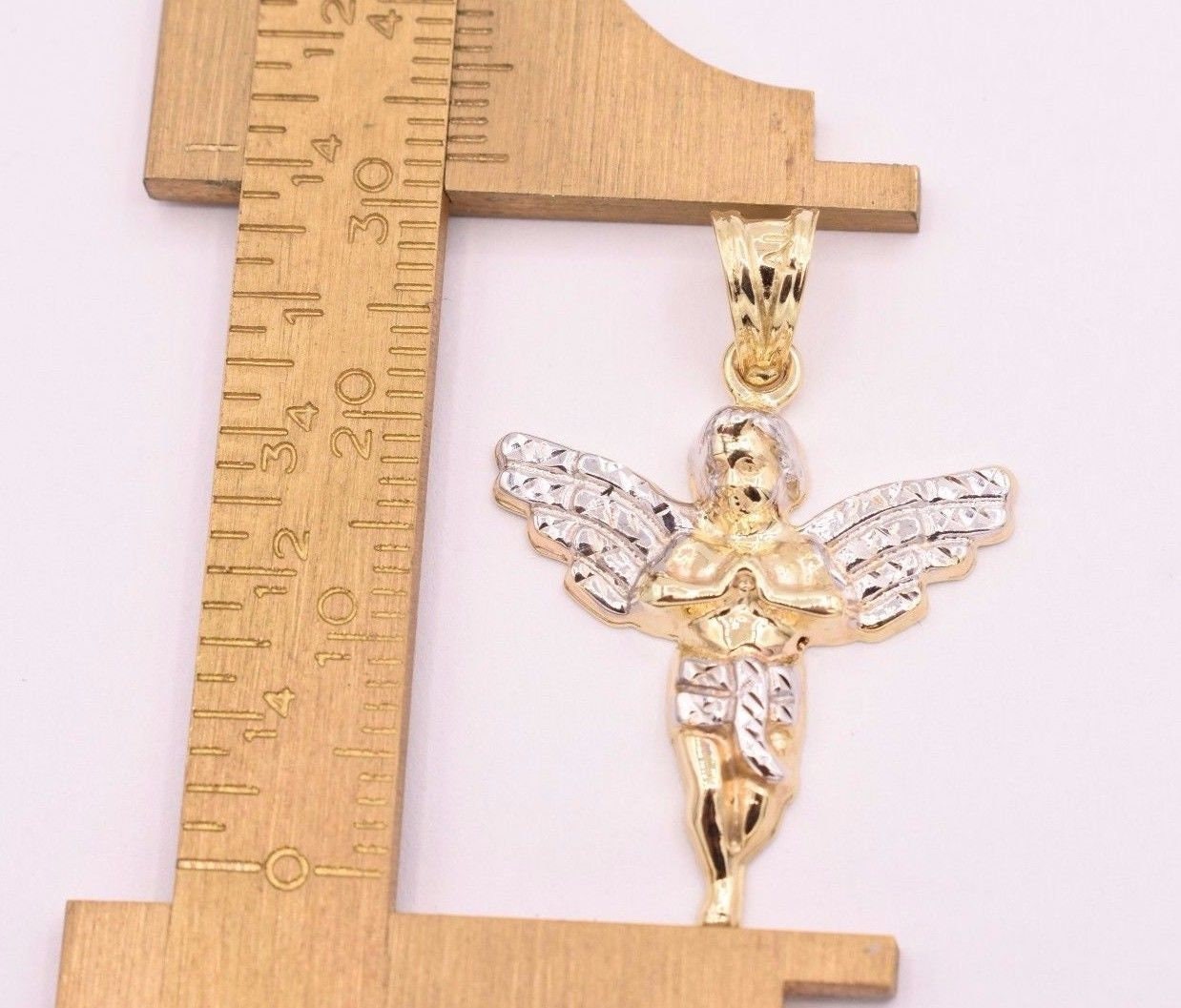 Ciondolo Angelo Cherubino - Angelo Di Raffaello In Oro Giallo E Bianco 18 Kt Stella Milano 35278 Zoom - Foto 13