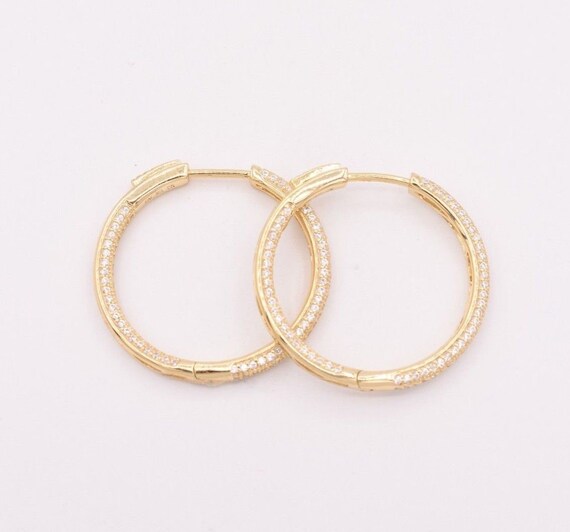 Orecchini A Cerchio Inside Out Diamonique Pave CZ Da 45 - Foto 6