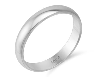 Polished Wedding Band Ring Solid 10K White Gold All Sizes
