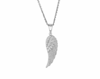 Collier Diamond Cut Angel Wing de 18 » Sterling Silver 925