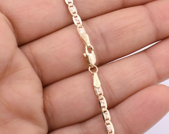 10K トライカラー ゴールド バレンチノ マリナー アンカー チェーン ネックレス 約2.5mm 約56cm ネックレス ブレスレット JOERODEO