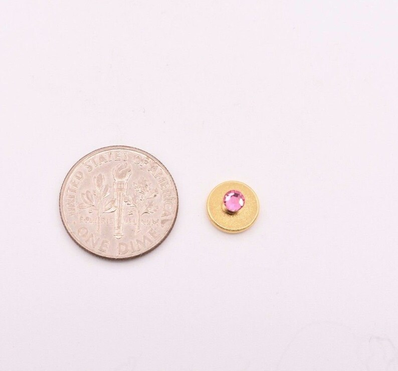 Surgical Steel Magnetic Magnet Fake Nose Piercing Pink 3mm CZ Crystal Stud Ring