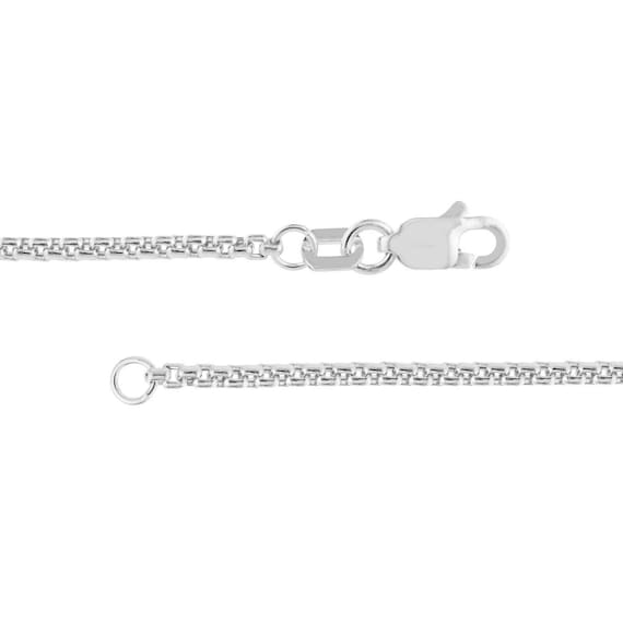 Buy Hollow Round Box Chain Necklace Real 14K White Gold