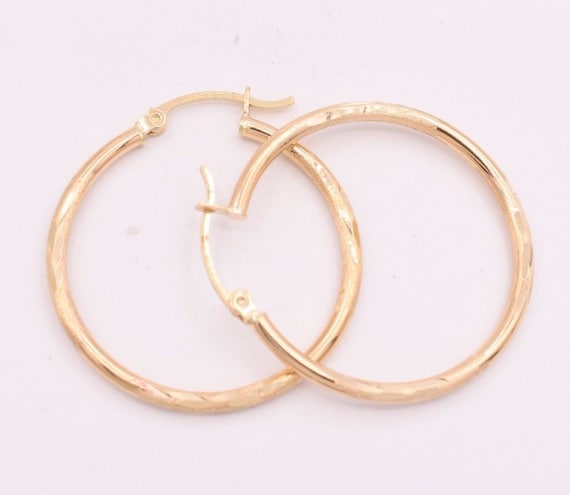 14K White Gold Large Diamond Hoop Earrings | Brilliant Earth