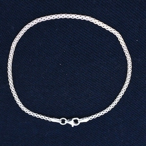 1.9mm Italian Diamond Cut Bismark Bracelet Real Sterling Silver 925 7.5&quot;