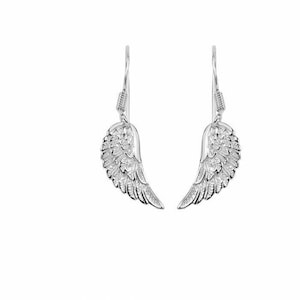 1&quot; 27mm Angel Wing Drop Earrings Real Sterling Silver 925