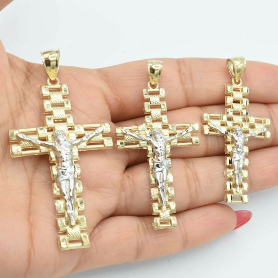 Ciondolo Croce 10kt Oro Giallo Vero - Religioso Originale USA - My Elite Jeweler