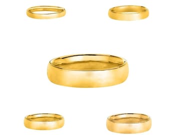 14K Yellow Gold 3mm 4mm 5mm 6mm Comfort Fit Men Or Women Wedding Band Ring
