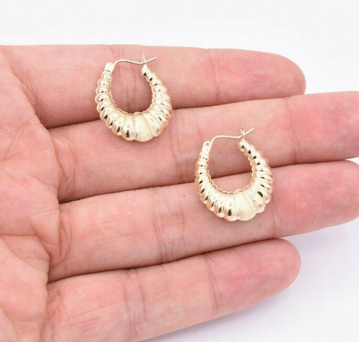 1 Graduated Shiny Plain Bamboo Door Knob Hoop Earrings Etsy