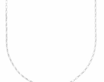 2.5mm Petite Paperclip Diamond Cut Chain 14K White Gold Clad Sterling Silver 925