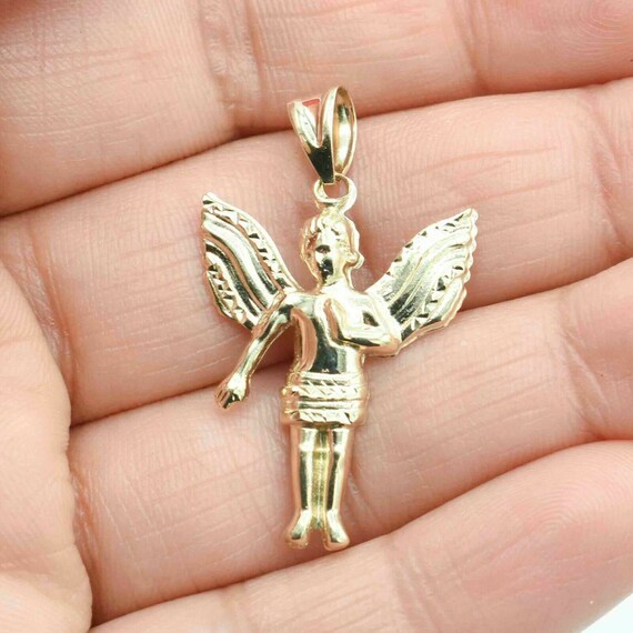Diamond Cut Praying Angel Charm Pendant 