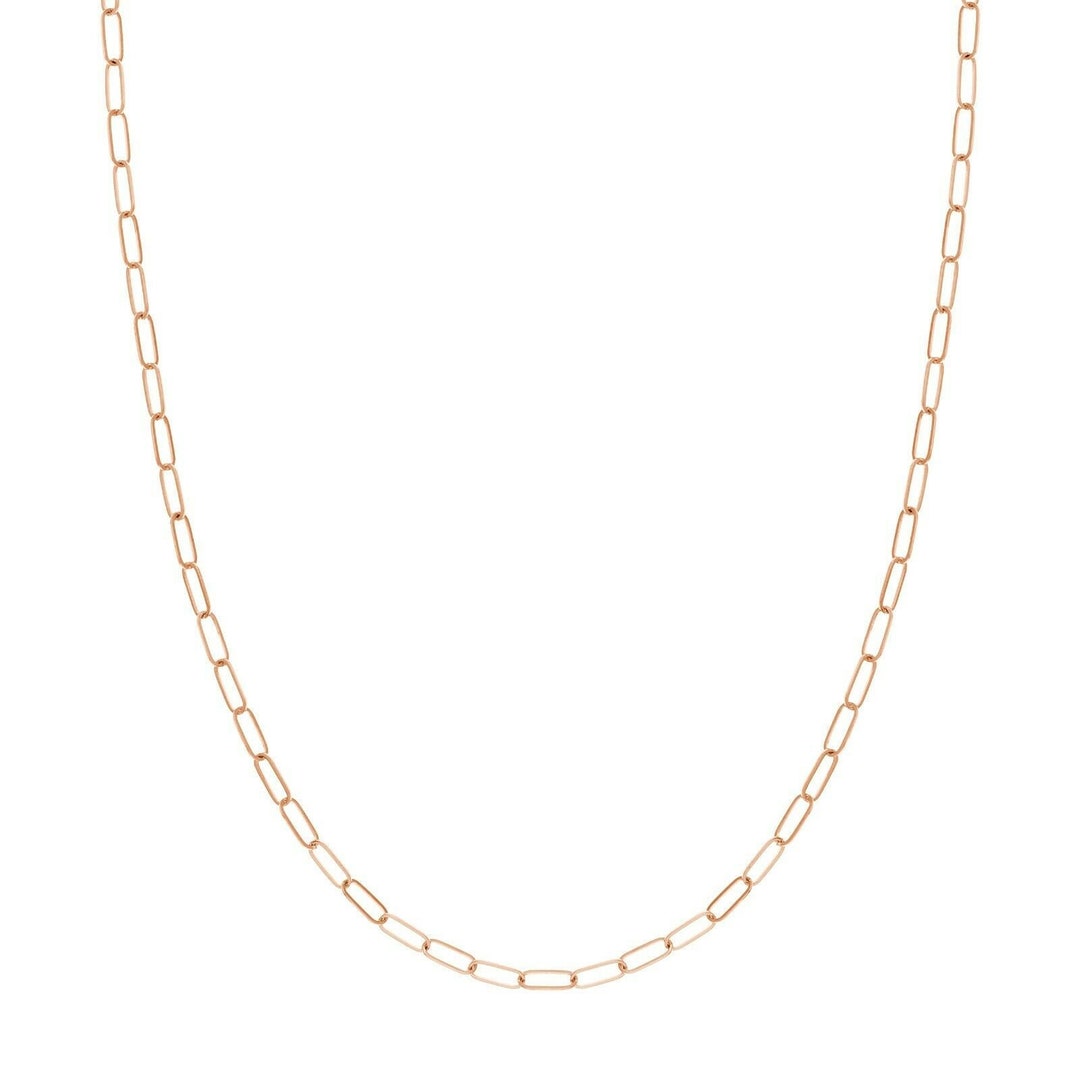 3mm Paperclip Chain Necklace Real 14K Rose Gold ALL SIZES