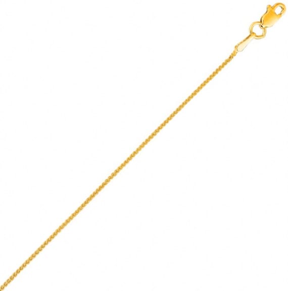 Collana Uomo/Donna Placcata Oro 18k - Intreccio Spiga Tonda 50cm - Senza Pietre