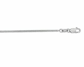 1.5mm Diamond Cut Gourmette Chain Necklace Real 10K White Gold