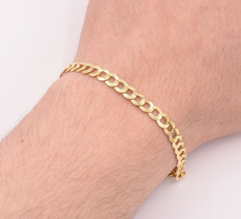 Bracelet - Or 10K jaune curb solide 6mm - BRG803