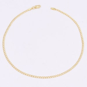 2.2mm Miami Curb Cuban Chain Bracelet Real 10K Yellow Gold 7&quot;