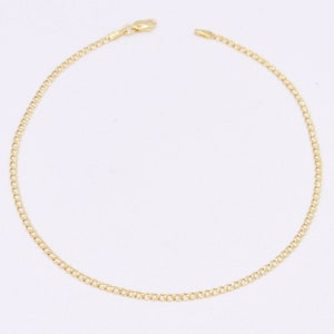 2.2mm Miami Curb Cuban Chain Bracelet Real 10K Yellow Gold 7"