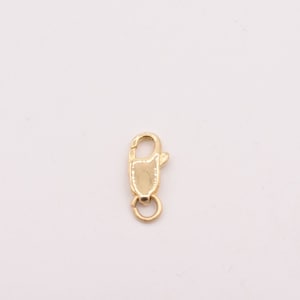 5mmX14mm Lobster Claw Clasp Jump Ring Polished Real 14K Yellow Gold 1.3 grams