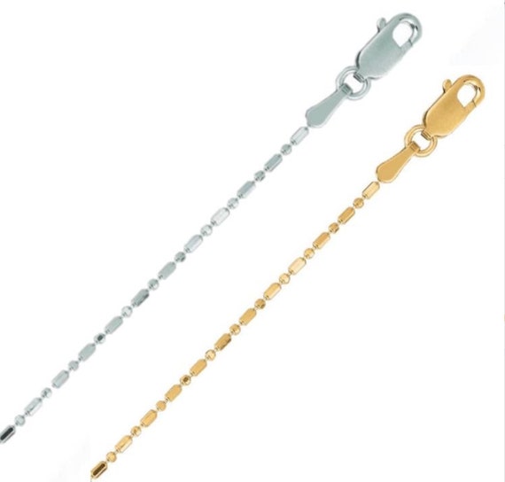 1.5mm Bar Bead Ball Diamond Cut Chain 
