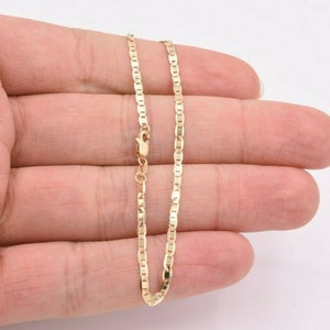 7&quot; 2.3mm Mariner Anchor Link Chain Bracelet Real Solid 10K Yellow Gold